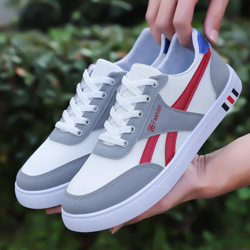 Men's shoes spring new sports and leisure shoes men's shoes versatile flat shoes white sports shoes