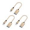 3Pcs/Set Type C To USB 2.0 Female OTG Cable For Phone Tablet Connect U Disk Mouse Keyboards With Braided Design