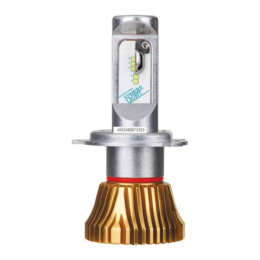 Sphere Light RIZING2 Motorcycle LED Made in H4 3200K SRBH4032 Headlight, Japan, Hi/Lo, (Halogen Color), 2000lm,