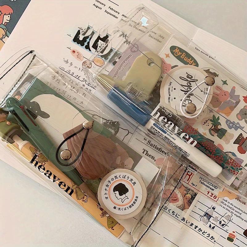 Transparent Pencil Case Makeup Cosmetics Storage Bag Pencil Bag Cute Stationery Holder School Office Supplies