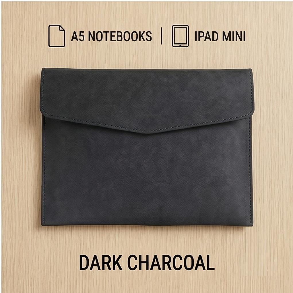 Simple Retro A5 Leather Briefcase Thick Waterproof Design Portable Large Capacity Business Document Storage Bag чёрный