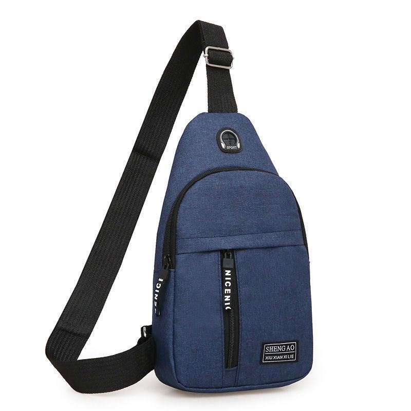 2025 New Men's Oxford Chest Bag Multi-functional Sports Outdoor Crossbody Bag Leisure Headset Shoulder Bag