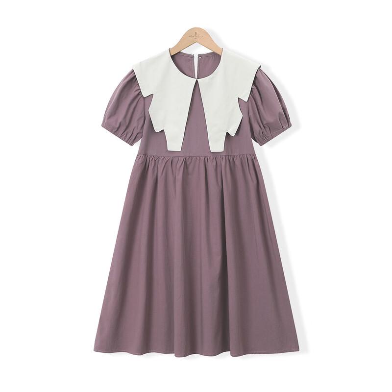 Monceau Girls  2026 Summer Irregular Lapel Cotton Blend Dress 170