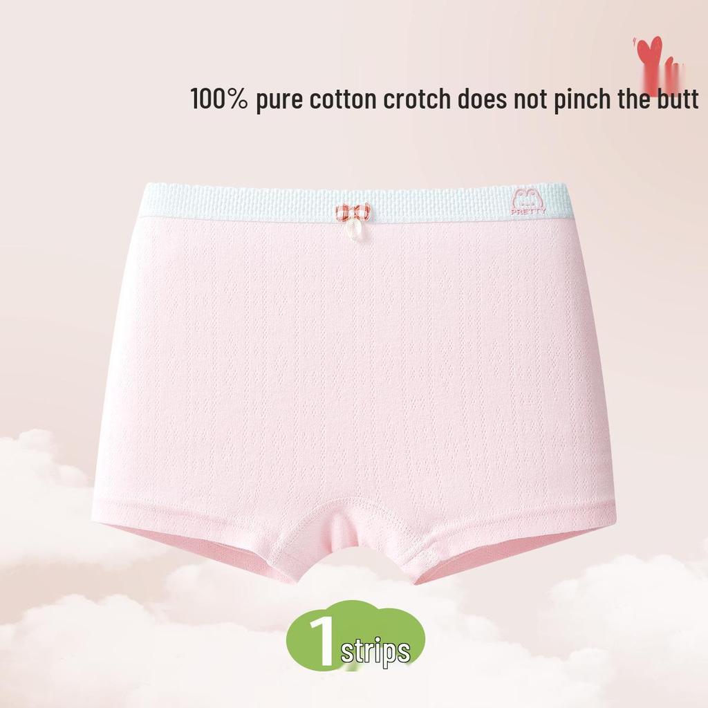 Girls' Antibacterial Cotton Boxer Briefs for Kids, Ages 7-14