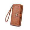 Women Long Wallet Large Capacity Hollow-Out Zipper Wallet Vintage Multi Card Holder Phone Purse Wristlet Clutch Lady Card Holder Coin Purse