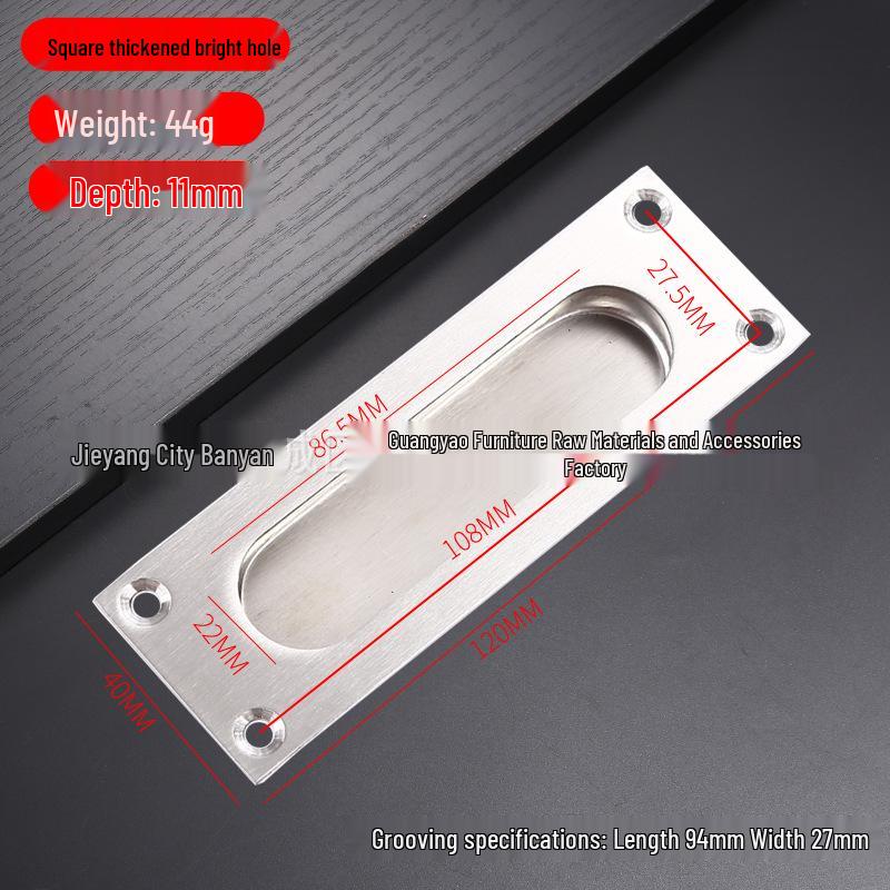 Stainless Steel Concealed Recessed Pull Handle for Drawers and Sliding Doors
