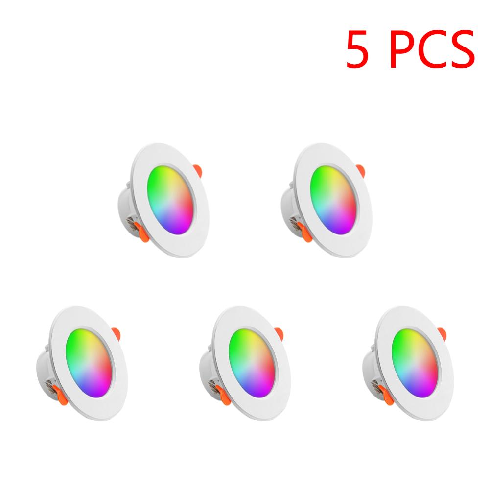 1-14PCS 10W Smart LED Downlight Bluetooth-Compatible Recessed Ceiling Lamp Dimmable Round Panel Light for Home Living Room Decor