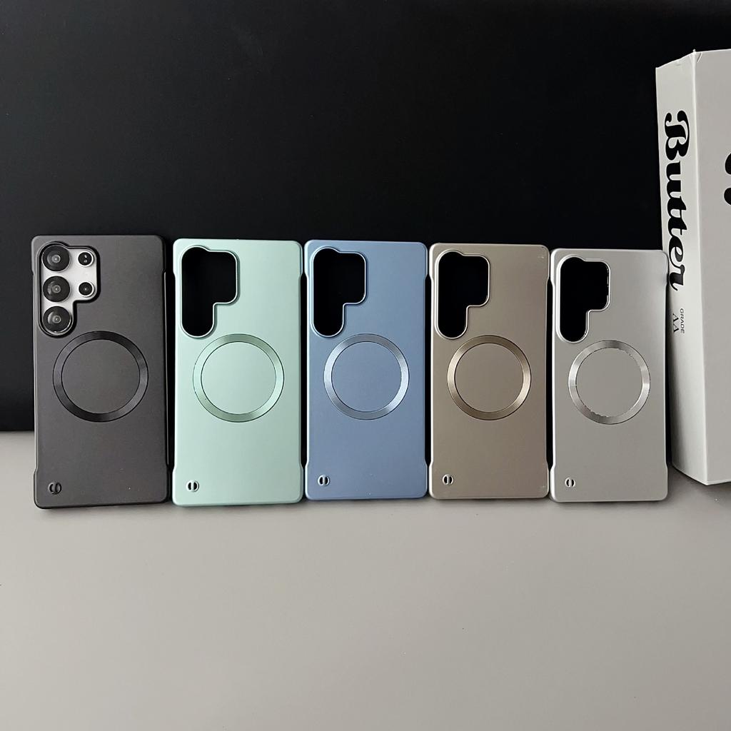 [Frameless Metallic Paint Magnetic Case] Suitable for S25U/S24/S23 Mobile Phone Case, Simple Heat Dissipation and Magnetic Charging