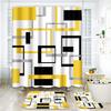 ArtSocket Geometric Yellow and Gray Bathroom Set with Shower Curtain Rugs Accessories, Black and Gray Modern Shower Curtain, Yellow Bathroom Decor 4