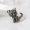 Women Girls Xmas Birthday Gift Refined Brooches Cute Cat Pattern Dazzling Rhinestone Breastpin