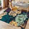 Luxuriöser Teppich mit floralem Druck und rutschfester Unterseite - Weiches Polyester, Perfekt für Wohn- und Schlafzimmerdekoration, Groß 1,8 m², Maschinenwaschbar