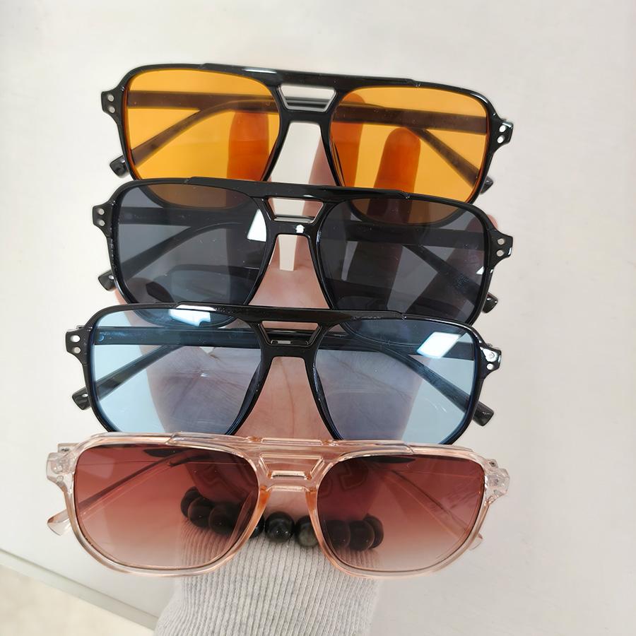 2 STÜCK Damen Geometrischer Rahmen Mehrfarbige Sonnenbrille Täglich Urlaub Straße Po Shoot Sommer Strand Dekoration Brille Neutraler Stil