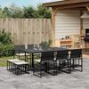 VidaXL 11-piece Garden Dining Set Black Cushions Braided Resin, Outdoor Dining Set, Dining Furniture of 3295069