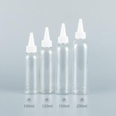 Διαφανές μπουκάλι συσκευασίας καλλυντικών PET (100ml/120ml/150ml/200ml) με μυτερό στοματικό κάλυμμα