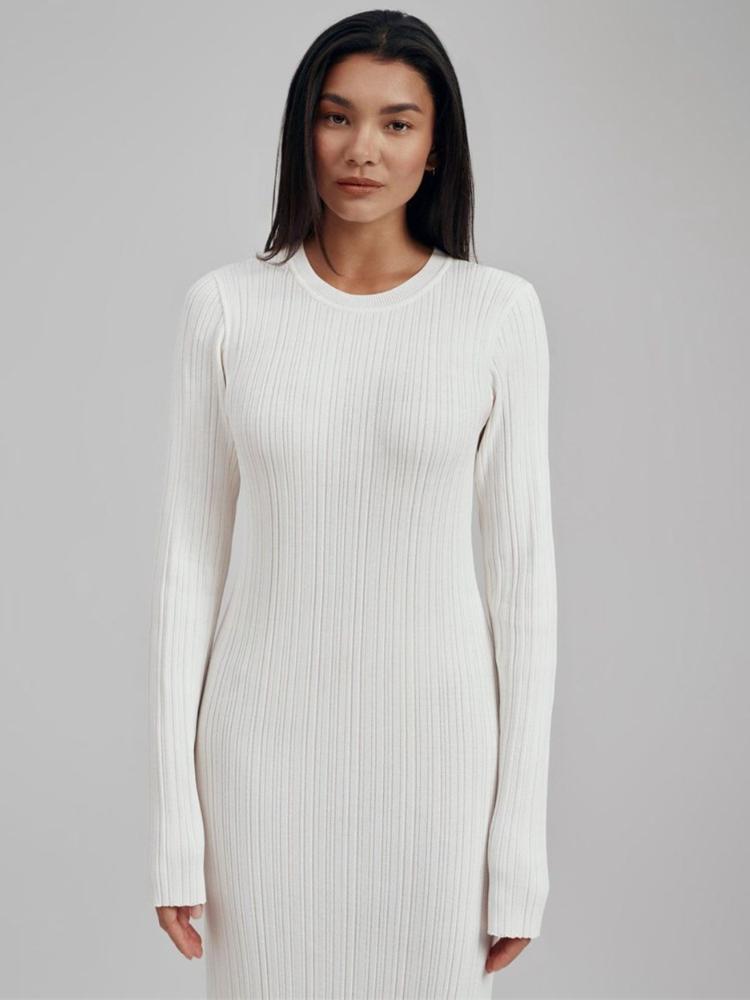 Pletené dámské šaty s kulatým výstřihem podzim zima slim fit s vysokým pasem obepínající boky dámské šaty elegantní s dlouhým rukávem slim dámské