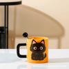 Tazza in Ceramica Gatto Carino Confezione Regalo Tazza per Acqua Domestica Tazza da Caffè di Grande Capacità con Cucchiaino