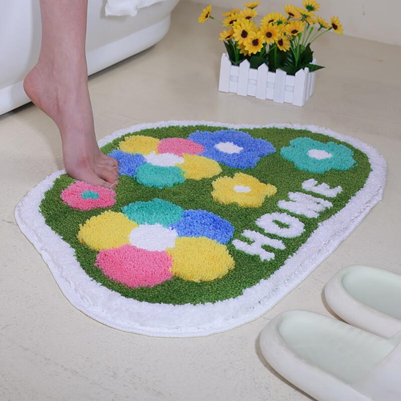 JANMEIJIA Bathroom Mat, Toilet Foot Mat, Entrance Absorbent Pad, Washroom Non-Slip Small Mat, 50*80cm