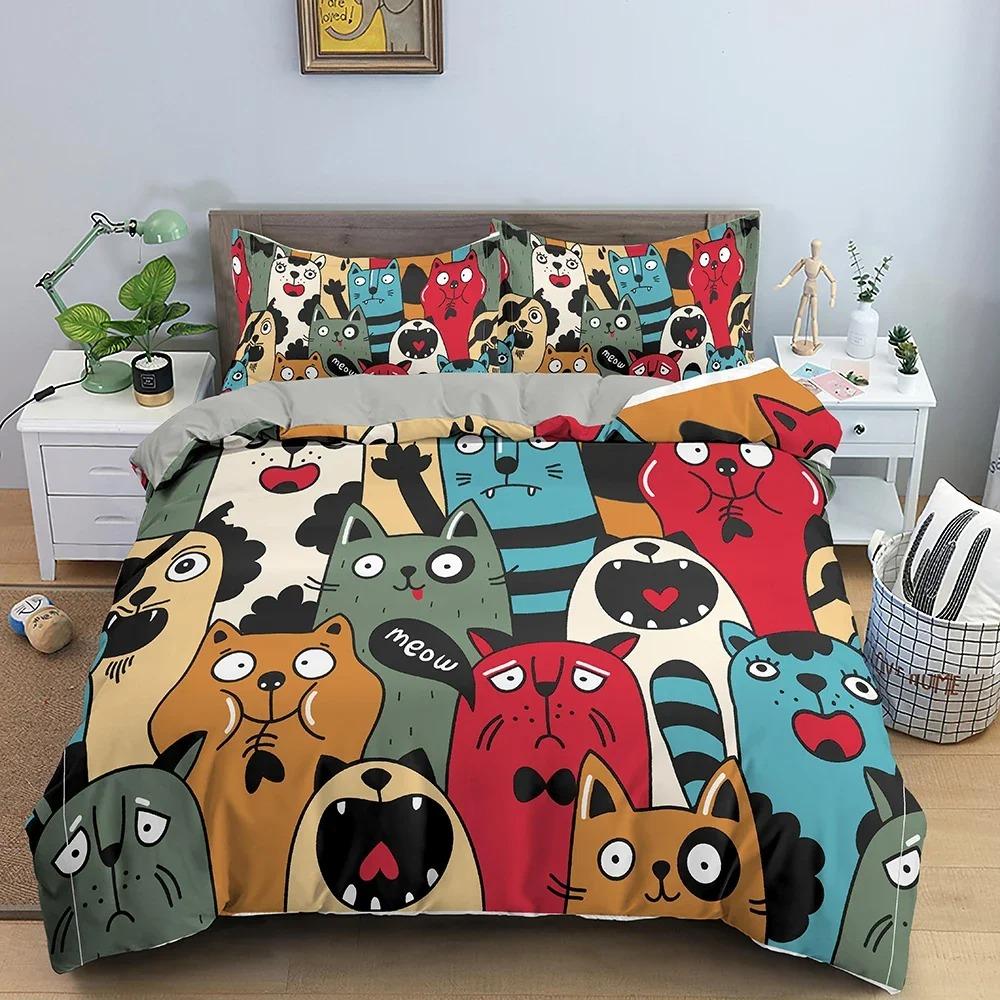 3D Printed Cartoon Duvet Cover for Bedroom Luxury Cozy Bedding Set Quilt Cover Pillowcase King Twin Single Home Decor