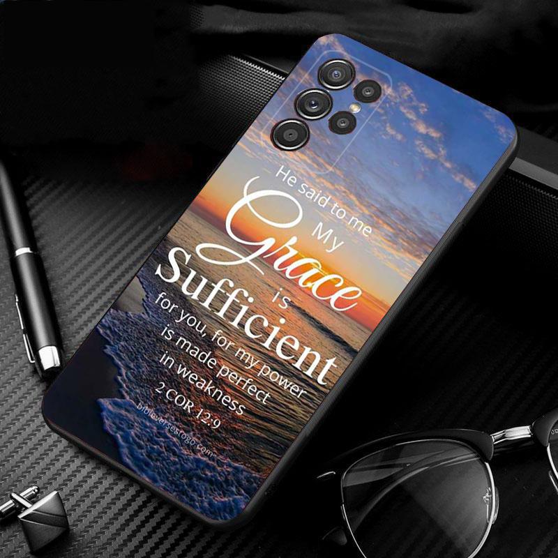 Phone Case for Samsung S26 S25 S24 S23 S22 Ultra S23 S22 S25 Plus S24 FE S26Edge Bible Verse Jesus Christian Case