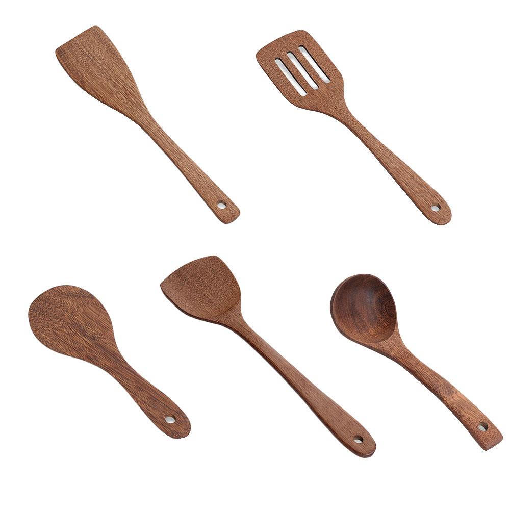 Wooden Nonstick pan Meat Kitchen Tools Mixing Spoon Soup Scoop Ladle Cooking Shovel Rice Spatula