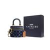 Coach Sac bandoulière Trail 12 avec fermeture éclair et logo sur l'épaule en jean et cuir de veau fin Mini sacs pour femmes Laiton Bleu CT097-B4BL