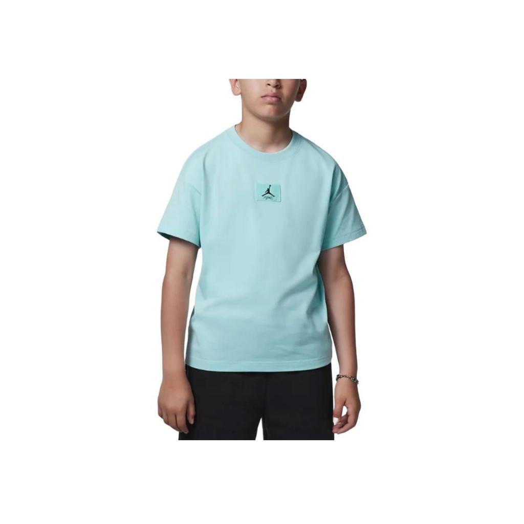 Nike Zerrissenes Flugzeug Bequem Mode Lässig Weich Kurzarm T-Shirt Kinder Tops Licht-Regen-Tau-Grün HQ7147-382