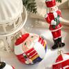 Plastic Christmas Tree Pendant Manual Painted Red&white Xmas Tree Hanging Bauble Santa Claus Figurine Christmas Decorations