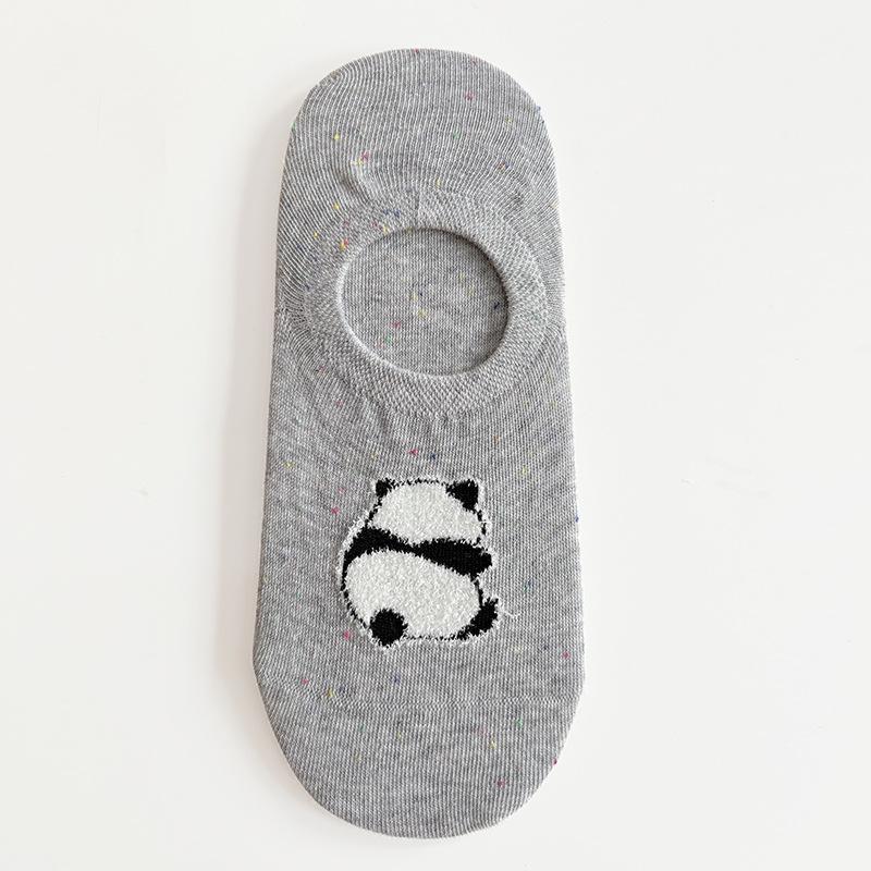 Boneless Sewn Toe Dot Yarn Cartoon Boat Socks, Women's Cotton Socks, Summer Thin Shallow-mouthed Non-dropping Heel Anti-slip Invisible Socks