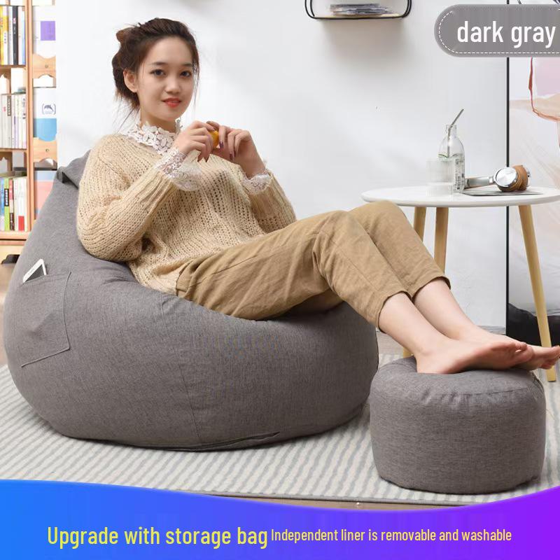 Zesílený bavlněný lněný potah na sedací vak pohovku - Omyvatelný, Jednoduchý design