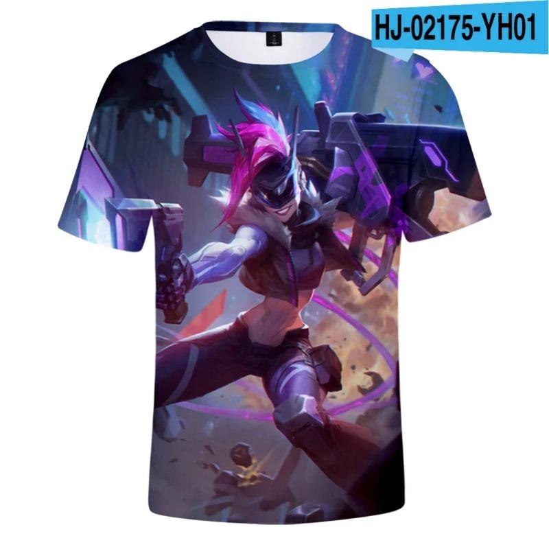 

Літні смішні Arcane Jinx 3D-принт Чоловічі повсякденні футболки з короткими рукавами Універсальні вуличні топи Чоловічі футболки 5XL