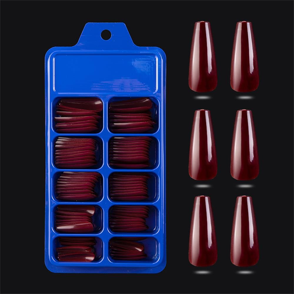 100Pcs/Set Ballerina UV Gel Acrylic Manicure False Nail Tips Coffin Fake Nails Full Cover