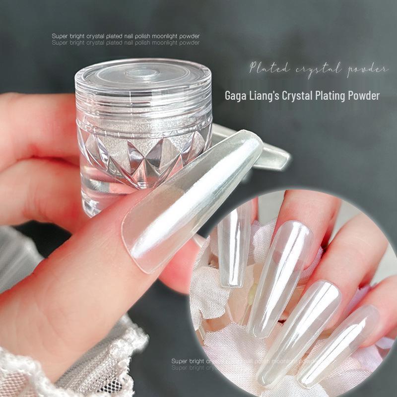 Aurora Nail Plating Powder: Ice Clear, Super Bright, Moonlight Magic Mirror Effect, Fine Shimmer.
