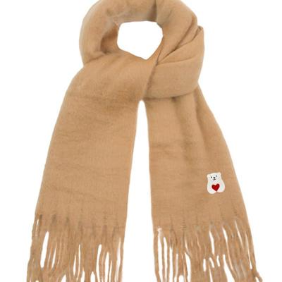 GRAVER [BAG&ACC] Polar Bear Embroidered Bold Muffler_Brown