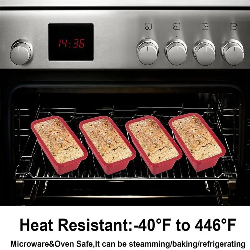 2024 Silicone Baking Molds NonStick Rectangle Cake Pans Mini Loaf Pan Easy Release Bread Toast Mould Kitchen Accessories Pastry Tool - for