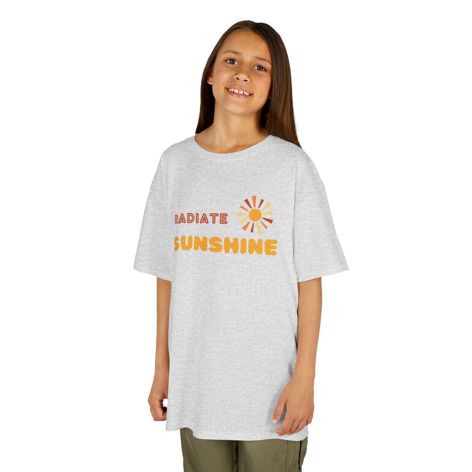 Radiate Sunshine Kids Tee, Summer T-Shirt, Positive Vibes, Birthday Gift, Kids Clothing, Fun Graphic Tee 150