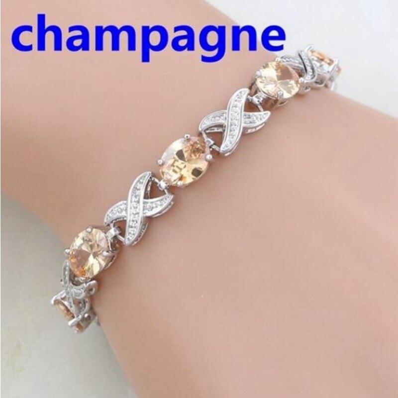 New Stylish Personalized Simple Ladies Inlaid Gem Cross Bracelet