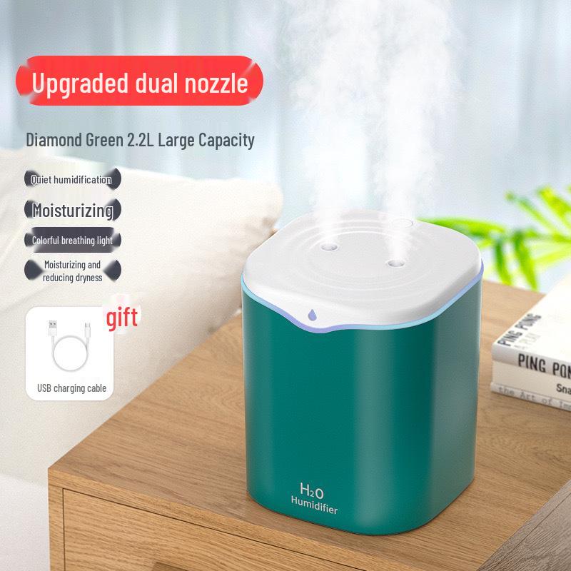USB Dual Spray Silent Air Humidifier for Bedroom - Ideal for Pregnant Women & Babies