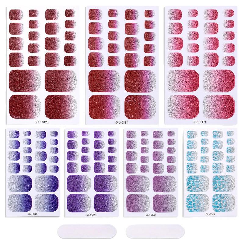 New Summer Glossy Pink Gradient Toenail Stickers, Perfect for Beachy Girls, Trending Nail Art Stickers.