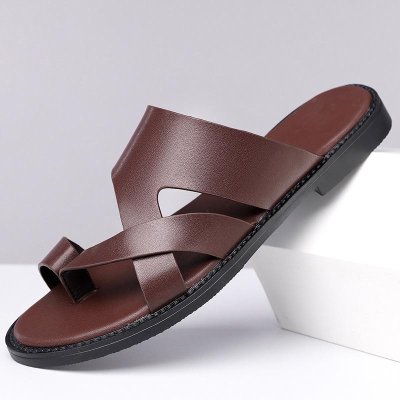 

Men s Flat Slippers Summer 2026 Outdoor Breathable Casual Soft Sole Beach Shoes Lightweight Comfortable Fashion Non Slip Sandals 38
