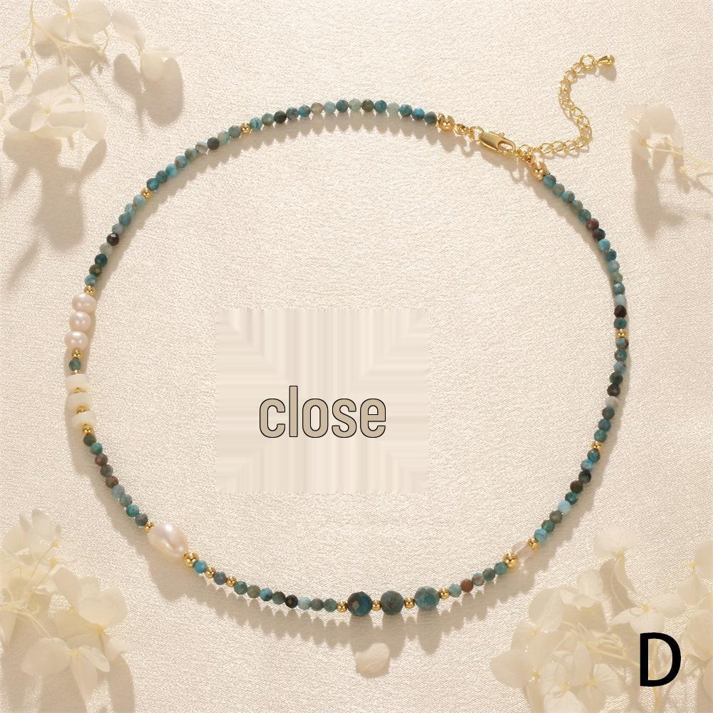 Handcrafted French Design Agate and Freshwater Pearl Necklace