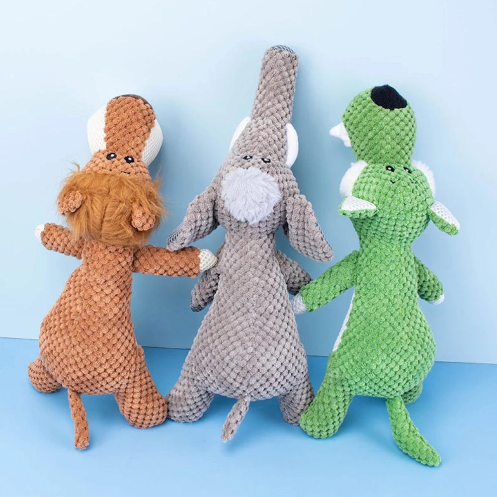 Goughnuts Dog Toys Plush Cartoon Puppy Dog Toy Pet Dog Chew Squeak Toys Corduroy For Small Medium Animal Puppy Pet Squeaky Toys