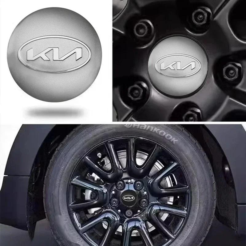 AABIZ1 4Pcs 56MM Wheel Center Hub Cap Sticker Rim Cover For Kia EV6 Sorento Niro Stinger Ceed Carnival K5 K9 Soul Carens etc