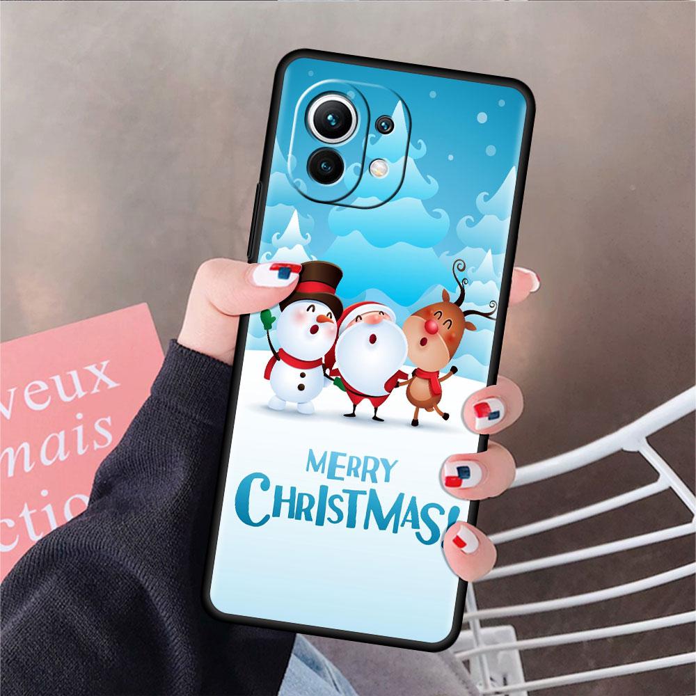 

Счастливого Рождества Снег Чехол-накладка для Xiaomi Mi 11 Lite 5G NE 11T Pro 10T 9T Note 10 12 12X 12S Ultra Мягкий Силиконовый Чехол для Телефона Mi Note 10 Pro