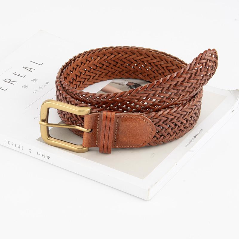 Fashion Braided Belt for Women, Boho Style Retro High-end Versatile Skirt Belt Decoration Non-porous Belt for Women