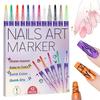 12 Colors Nail Pens Quick-Drying Painting Markers Fine Tip Nail Doodle Pens Nail Painting Drawing Pen NailArt Accessories