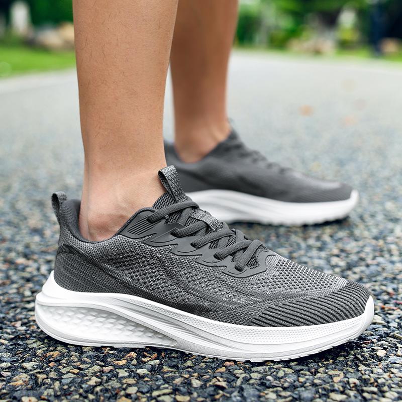 YRZL Herr Casual Löparskor Andningsbara Mesh Sneakers Anti-slip Lätta Atletiska Sportskor för Herr Gång Träning
