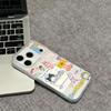 Transparent Phone Case with Integrated Buttons for Apple 16/17, Frosted Edges, Cartoon Design, Compatible with 13, 16Pro, and 17ProMax Models.