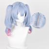LAOBAO Rabbit Hole Cosplay Twin Light Blue and Pink Mixed Color Long Curly Heat Costume Accessory for and More Wig, Tail, Mesh, Gradient, Wig,