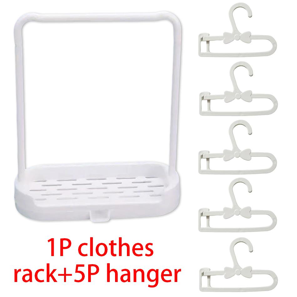 5-10Pcs Mini Clothes Hanger Used For Labubu And Other Dolls Shoe Rack Support Rack Cute Bow Hanger Doll Accessories  Toys