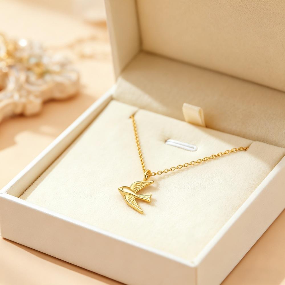 925 Sterling Silver Evropský a Americký Styl Personalizovaný Ptačí Náhrdelník Dámský Niche Designový Smysl Módní Ins Šťastný Ptačí Řetízek na Klíční Kost